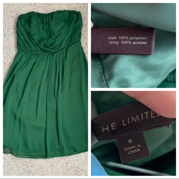 The Limited, Green strapless dress, size 8 - Picture 6 of 6